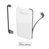 dodocool MFi Certified Ultra Slim 5000 mAh 2-Port Power Bank Portable Charger Backup External Battery Pack with 40 cm Micro-USB Charging Cable Detachable Micro USB Cable and Lightning Cable White