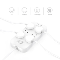 dodocool Smart 6 Way AC Outlet Power Strip with 5V 2.4A 2-Port USB Charger 4.92ft Extension Lead Cord for Smartphones Tablets and More UK Plug White