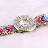 Fashion Casual Young Lady Weave Bracelet Wristwatch Knitted