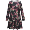 Fashion Chirstmas Women Reindeer Print Color Block Long Sleeve Cute One-piece Mini Dress