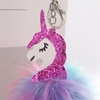 Fashion Colorful Fur Ball Fox Key-chain Bag Plush Car Door Key Ring Charm Decorative Pendant Gift Silver