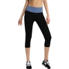 Fashion Contrast Elastic Waist Cropped Sports Fitness Capri Leggings for Women