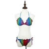 Fashion Contrast Stripe Halterneck Padded Cup Women