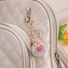 Fashion Crystal Rhinestone Hollow Lucky Gift Bag Heart Key Ring
