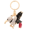 Fashion Enamel Bird Dangle Crystal Pendant Key Ring for Car Key and Purse Bag