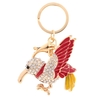 Fashion Enamel Bird Dangle Crystal Pendant Key Ring for Car Key and Purse Bag
