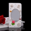 Fashion Flip PU Leather Bling Flower Wallet Protective Case Cover with Card Holder for iPhone 6 Plus