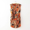 Fashion Floral Print Round Neck Sleeveless Women