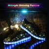Fashion Fluorescent Stars Pattern USB Rechargeable 7 Colors LED Light Up Sneakers Shoes for Unisex