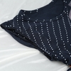 Fashion Girl Dress Polka Dot Mesh Patchwork Short Sleeve Lining Dress Dark Blue