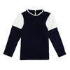 Fashion Girl Splice Pearl Button Long Sleeve Warm Pullover Sweatshirt