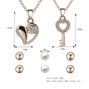 Fashion Jewelry Set Pendant Necklace Simple Pearl Ear Studs for Women Jewelry Accessory