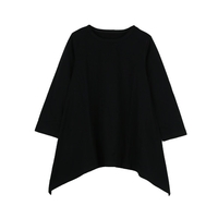 Fashion Kids Cotton A-Line Irregular Hem Round Neck Long Sleeve Loose Children Girls