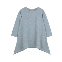 Fashion Kids Cotton A-Line Irregular Hem Round Neck Long Sleeve Loose Children Girls