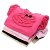 Fashion Kids Girl Cotton T-Shirt Bowknot Turtleneck Neck Ruffle Chiffon Long Sleeve Button Casual Tee Top