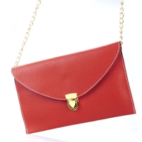 Fashion Lady Women Envelope Clutch Chain Purse Handbag Shoulder Tote Messenger Bag Red