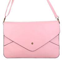 Fashion Lady Women Envelope Clutch Purse Handbag Shoulder Tote Messenger Bag PU Leather Light Pink