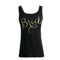 Fashion Letter Print Round Neck Sleeveless Slim Casual Tank Top
