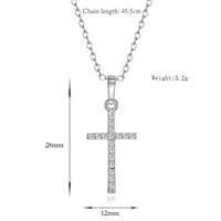 Fashion Luxurious Copper Gold Plated Zircon Rhinestone Crystal Cross Pendant Necklace Chain Jewelry for Women Girls Gift Party Wedding