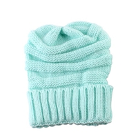 Fashion Men Women Kid Fall Winter Warm Unisex Elastic Head Skull Cap Knit Knitted Wool Crochet Beanie Ski Blank Color Hats