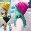 Fashion Men Women Kid Fall Winter Warm Unisex Elastic Head Skull Cap Knit Knitted Wool Crochet Beanie Ski Blank Color Hats