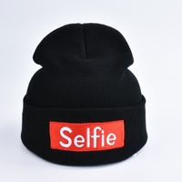 Fashion Men Women Selfie Embroidery Beanie Knit Hat Winter Warm Cap Unisex Hippop Slouchy Skull Hat