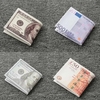 Fashion Men Women Short Wallet PU Leather Dollar Pound Euro Print Folded ID Credit Card Holder Case Cash