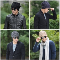 Fashion Men Women Wrinkle Ruffle Beanie Hat Winter Warm Cap Unisex Hippop Slouchy Turban Headwear