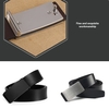 Fashion Modern Design Leather Strap Belt Business Casual Zinc Alloy Automatic Metal Smooth Glossy Buckle Male Trousers Leisure Waistband for Men Girdle