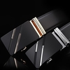 Fashion Modern Design Leather Strap Belt Business Casual Zinc Alloy Automatic Two Strips Pattern Buckle Male Trousers Leisure Waistband for Men Girdle Wide Waist