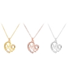 Fashion Mom Letters Heart-shaped Pendant Embedded Diamond Necklace for Mother Jewelry Gift