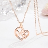 Fashion Mom Letters Heart-shaped Pendant Embedded Diamond Necklace for Mother Jewelry Gift