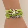 Fashion Multi-layer Alloy Leather Heart-shaped Cupid Arrow Woven Bracelet for Women Jewelry