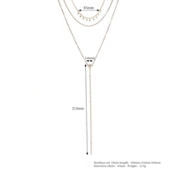 Fashion Multi-layer Pendant Clavicle Chain Long Necklace Different Lengths Jewelry Set for Women