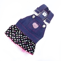 Fashion Pet Dog Clothes Jean Skirt Dress Lovely Lace Heart Apparel Costume