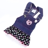 Fashion Pet Dog Clothes Jean Skirt Dress Lovely Lace Heart Apparel Costume