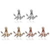Fashion Plated Leaves Clear Crystal Ear Studs Earrings for Women Delicate Jewelry Accessory