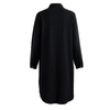 Fashion Plus Size Maxi Cotton Dress Turn-down Collar Button Hi Low Hem Long Sleeves Robe Loose Dress Green/Black