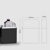 Fashion Pure Color USB Rechargeable Electronic Hit Fire Machine Windproof Flameless Metal Smoking Cigarette Lighters of Double Pulsed Arc