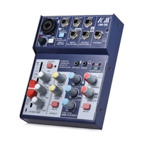 ICM UM-36 Compact Size 4-Channel Sound Card Mixing Console Digital Audio Mixer Supports 5V Power Bank USB Power Supply Built-in 48V Phantom Power 3-band EQ with Volume Fader for Recording DJ Network Live Broadcast Karaoke