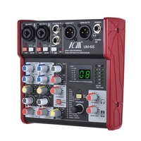 ICM UM-66 Portable 4-Channel Sound Card Mixing Console Mixer Built-in 16 Effects with USB Audio Interface Supports 5V Power Bank for Recording DJ Network Live Broadcast Karaoke