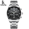 IK COLOURING Luxury Luminous Men Automatic Mechanical Watch Self-Wind Moon Phase Water-Proof Stainless Steel Man Business Wristwatch Chrono + Box