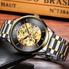 IK COLOURING Luxury Skeleton Automatic Mechanical Men Watch Stainless Steel Self-Wind Watch Man Business Wristwatch