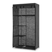 iKayaa Portable Fabric Closet Wardrobe Cabinet Storage Organizer Clothes Hanger