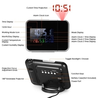 Indoor Digital Color Thermometer Hygrometer Clock With projection function