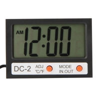 Indoor Outdoor Mini LCD Digital Thermometer ?/? Temperature Meter Clock w/ Probe