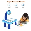 Intellectual Children Painting Board Table Art Desk Easel with Music Lantern Slides Color Pens Drawing Book Perfect Gift for Kids