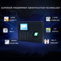 Intelligent Biometric Fingerprint Password Attendance Machine Employee Checking-in Recorder 2.4 inch TFT LCD Screen DC 5V Time Attendance Clock