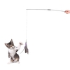 Interactive Detachable Pet Cat Feather Teaser Wand Stick 2 Section Exercising Fun Playing Toy with 1 Feather Refill
