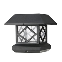 IP65 Water Resistant Outdoor Solar Powered Light Sensor LED Wall Pillar Chapiter Post Lamp for Garden Courtyard Landscape Patio Gate Decoration